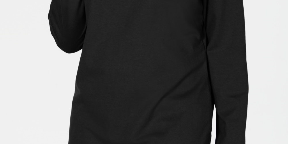 Karen Scott Top feminino com decote canoa pequeno, tamanho preto, tamanho PS