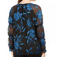 Blusa Alfani Feminina Velvet Burnout com Manga Transparente Verde Tamanho P