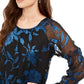 Blusa Alfani Feminina Velvet Burnout com Manga Transparente Verde Tamanho P