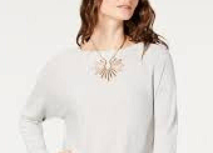 Suéter feminino INC International Concept, cinza, tamanho médio