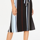 Vestido midi listrado com cinto Alfani feminino, preto, tamanho 8, pequeno