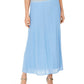 Saia longa feminina de gaze amassada JM Collection, azul, tamanho médio