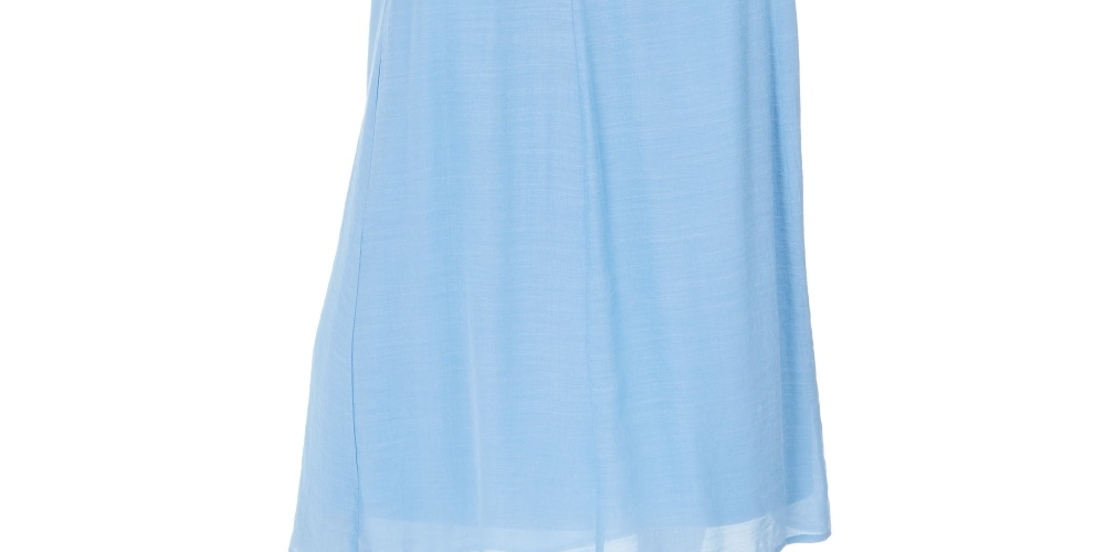 Saia longa feminina de gaze amassada JM Collection, azul, tamanho médio