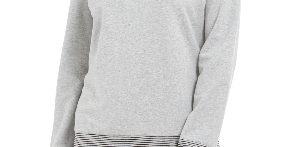 Karen Scott Top feminino pequeno com listras cinza PS