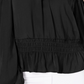 Thalia Sodi Blusa Feminina Smocked Ombros Vazados Preta Tamanho XX-G