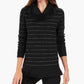 Suéter feminino preto com decote em V e manga 3/4 embelezada Style &amp; Company, preto, PP