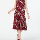 Vestido feminino Charter Club Petite sem mangas com estampa mista, tamanho vinho, Petite X-Large