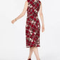 Vestido feminino Charter Club Petite sem mangas com estampa mista, tamanho vinho, Petite X-Large