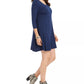 Vestido curto estilo swing feminino azul PM