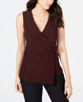 Blusa assimétrica feminina Alfani marrom tamanho X-G