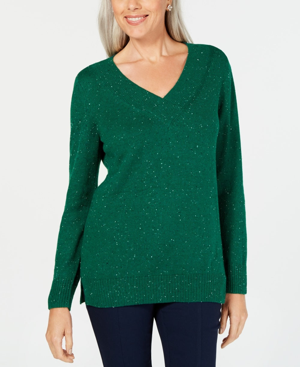 Karen Scott Suéter Feminino Gola V Manga Longa Verde Tamanho XS