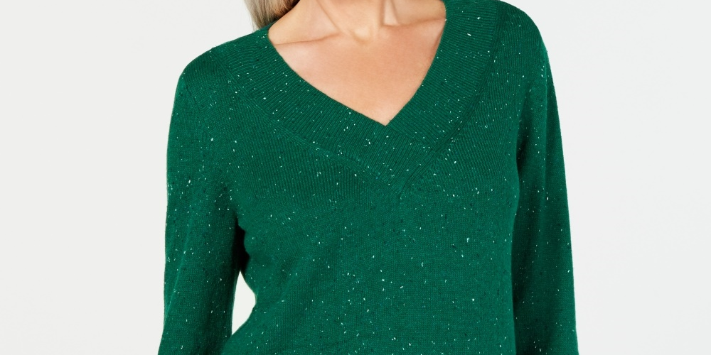 Karen Scott Suéter Feminino Gola V Manga Longa Verde Tamanho XS