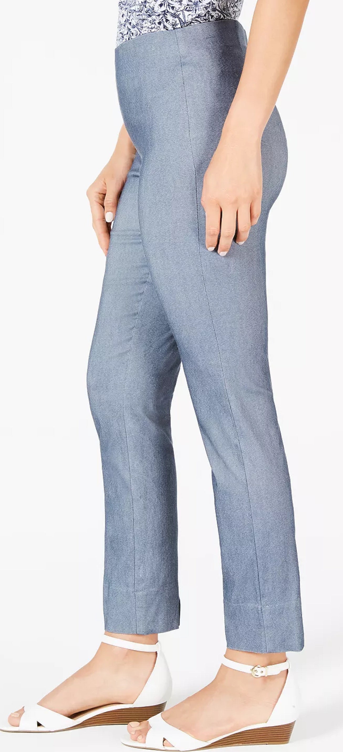 Calça skinny feminina Charter Club Tummy Control, azul, tamanho 4, pequena