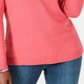 Karen Scott Suéter Henley Feminino de Algodão Rosa Tamanho Pequeno G