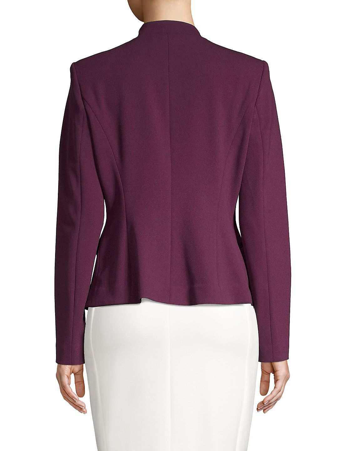 Jaqueta Calvin Klein Feminina Sem Gola Aberta Frente Roxa Tamanho 14