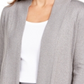 Cardigan metálico com mangas de encaixe JM Collection feminino, cinza, tamanho pequeno