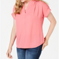 Top feminino com decote aberto Charter Club rosa tamanho pequeno