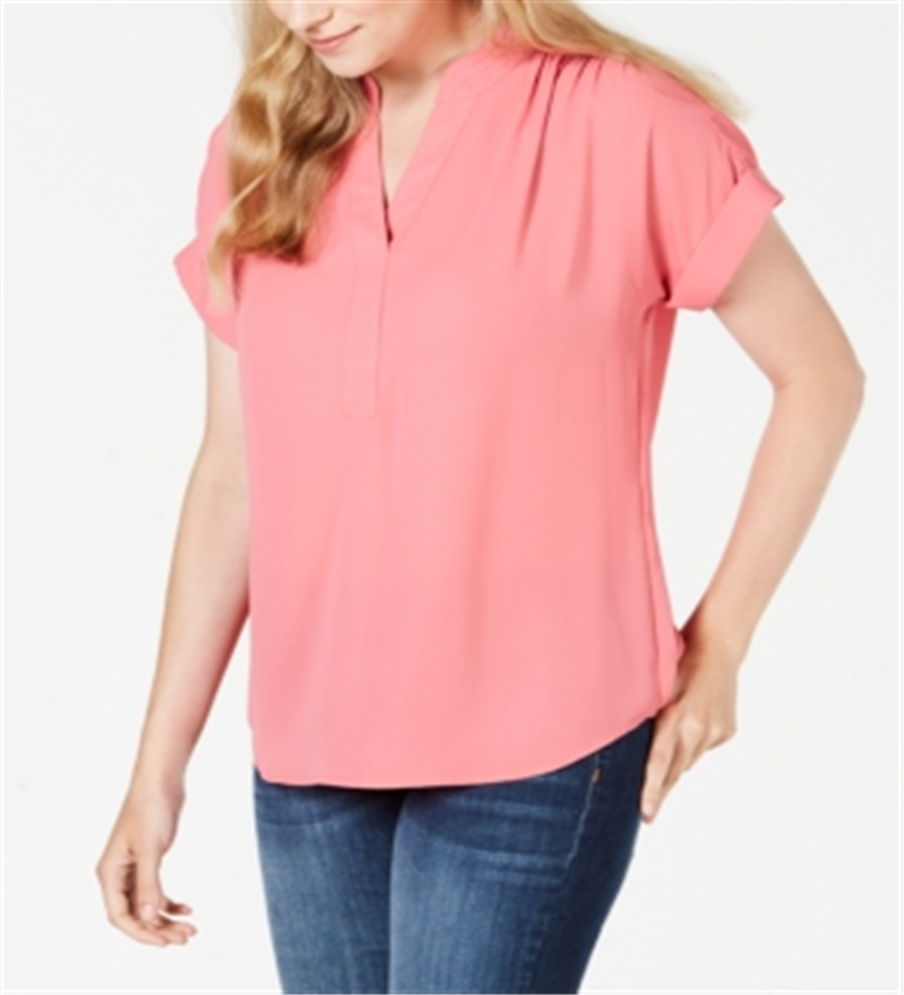 Top feminino com decote aberto Charter Club rosa tamanho pequeno