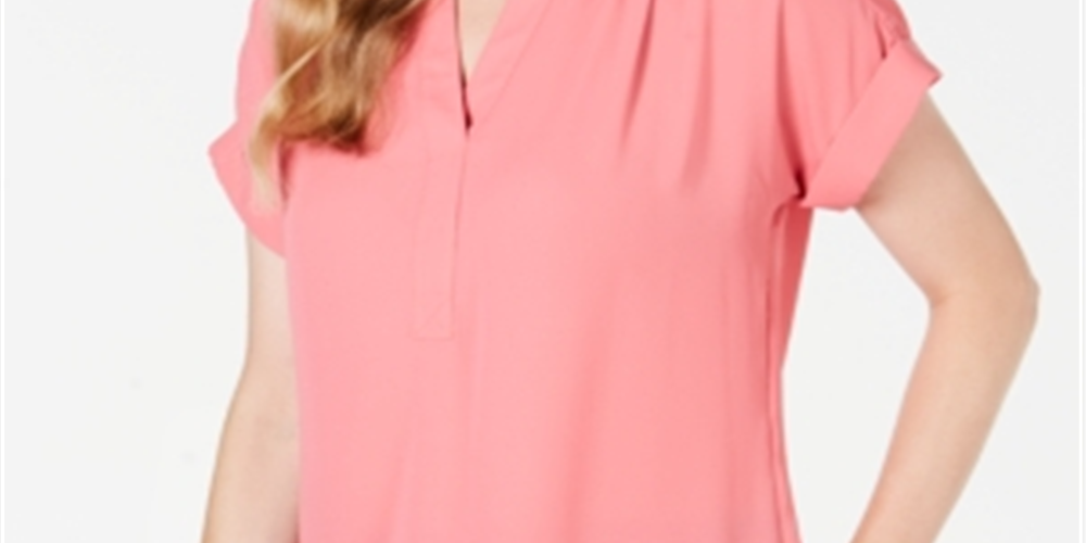 Top feminino com decote aberto Charter Club rosa tamanho pequeno