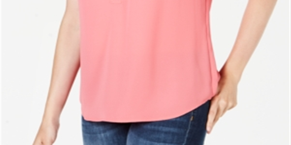 Top feminino com decote aberto Charter Club rosa tamanho pequeno