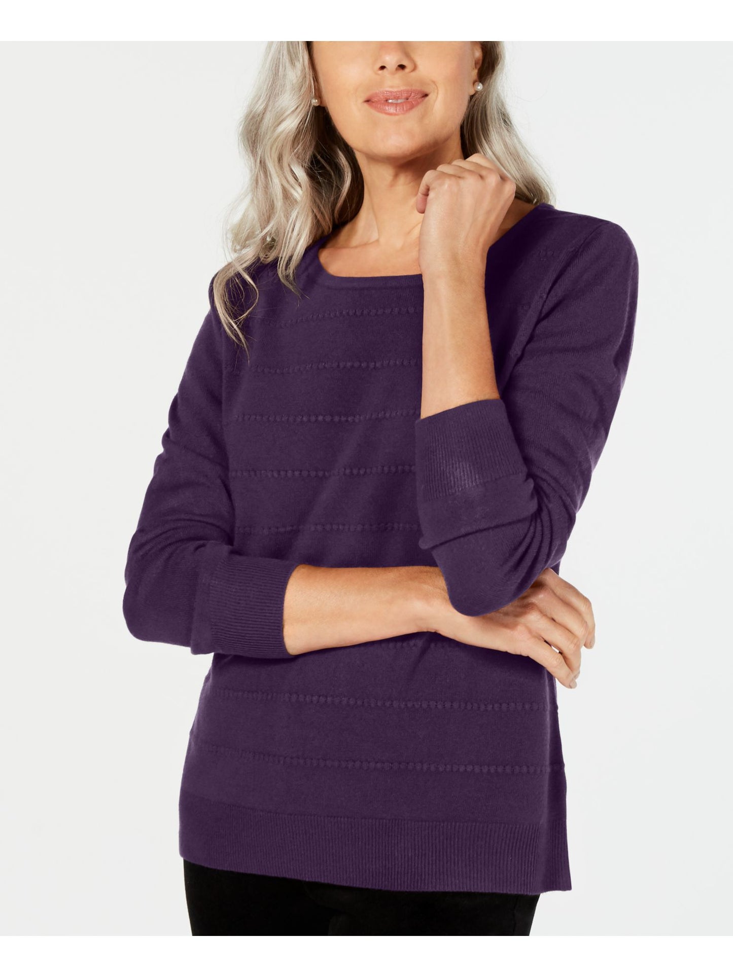 Karen Scott Suéter Feminino Otomano com Ponto Roxo Tamanho Pequeno Médio