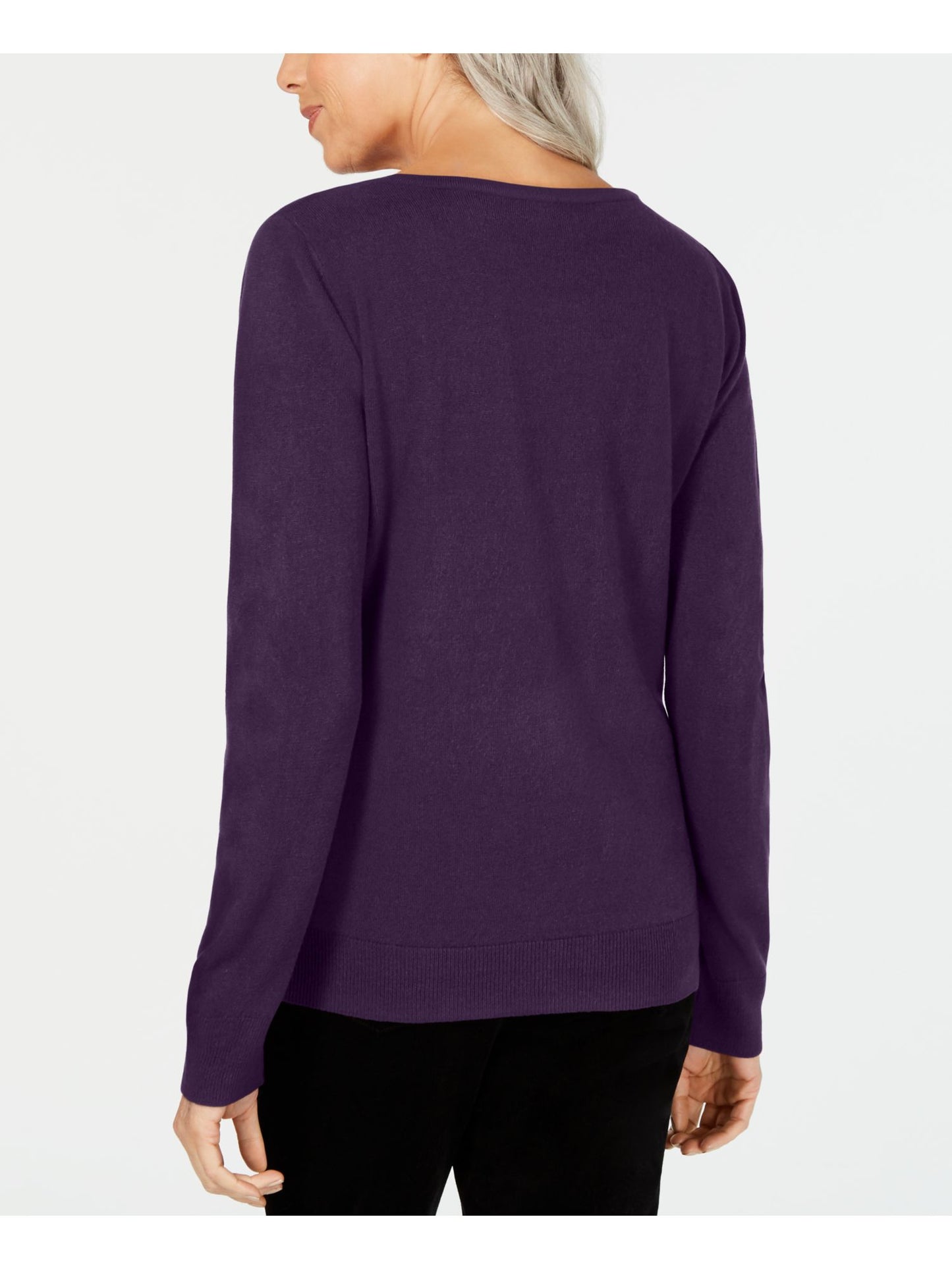 Karen Scott Suéter Feminino Otomano com Ponto Roxo Tamanho Pequeno Médio