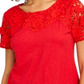 Camiseta feminina Charter Club de algodão com renda e detalhes, vermelha, tamanho extragrande
