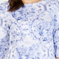 Charter Club Blusa feminina estampada com decote canoa, branca, tamanho X-S