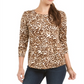 Blusa feminina com estampa animal Style &amp; Co, marrom, tamanho grande