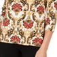 Blusa feminina estampada em jacquard, marrom, vários tamanhos, pequena, GG