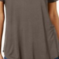 JM Collection Top feminino com decote redondo, marrom, tamanho médio