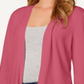 Cardigan feminino Charter Club com frente aberta, rosa, tamanho extragrande