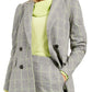 Blazer feminino Bar III com abotoamento duplo e gola entalhada, cinza, tamanho extragrande