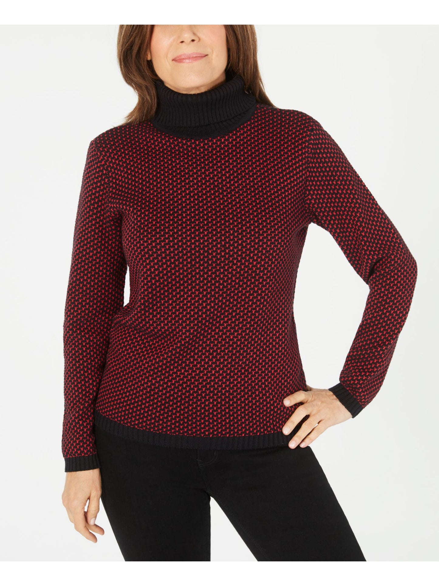 Karen Scott Suéter Feminino Estampado Manga Longa Vermelho Tamanho XS