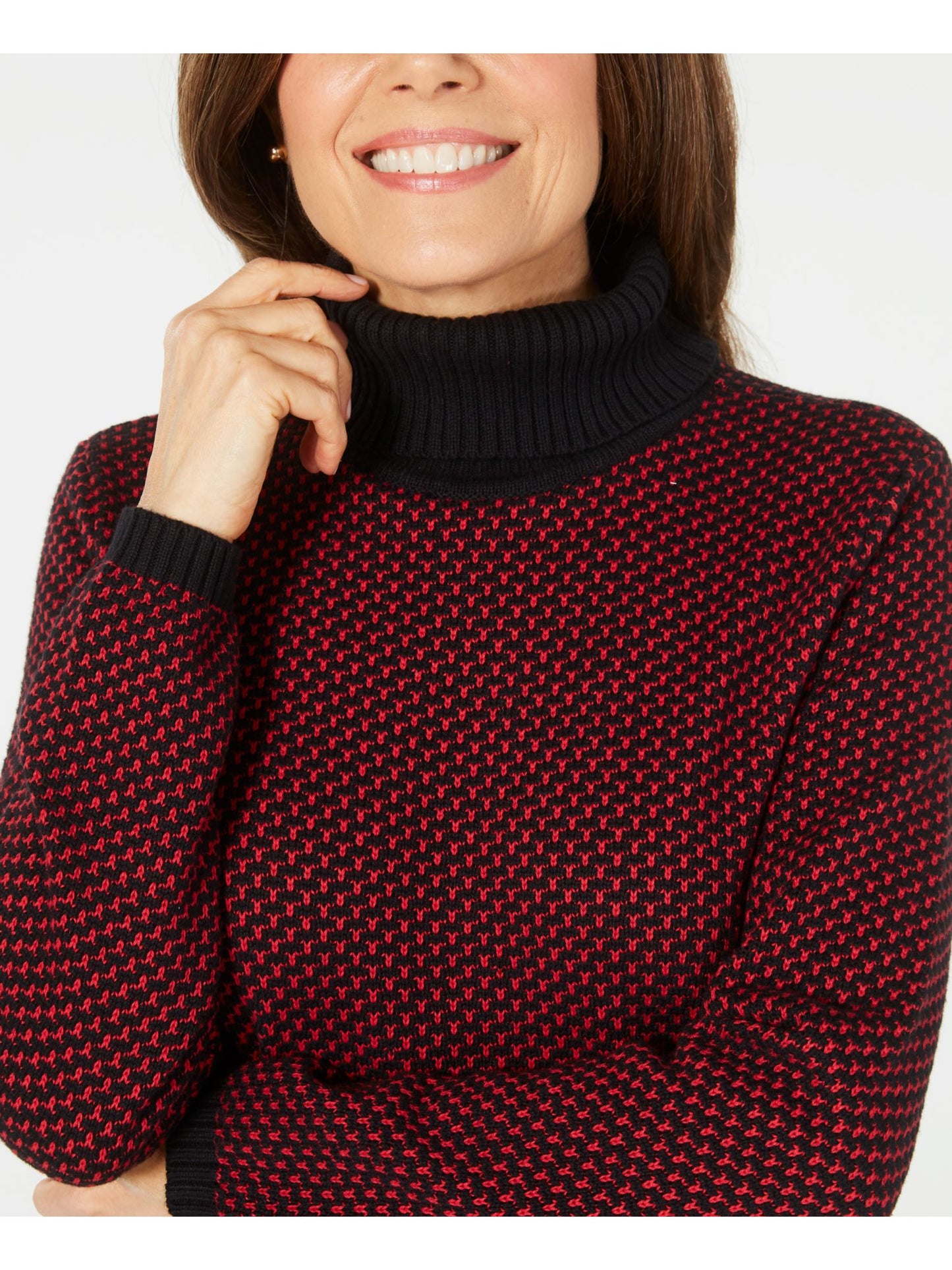 Karen Scott Suéter Feminino Estampado Manga Longa Vermelho Tamanho XS