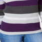 Karen Scott Suéter Feminino Listrado Gola Falsa Algodão Roxo Tamanho P