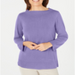Karen Scott Suéter Feminino Gola Bateau Manga Longa Roxo Tamanho P