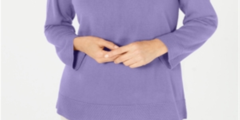 Karen Scott Suéter Feminino Gola Bateau Manga Longa Roxo Tamanho P