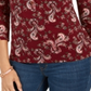 Camisa polo feminina Charter Club com estampa de manga 3/4, vermelha, tamanho XX-G