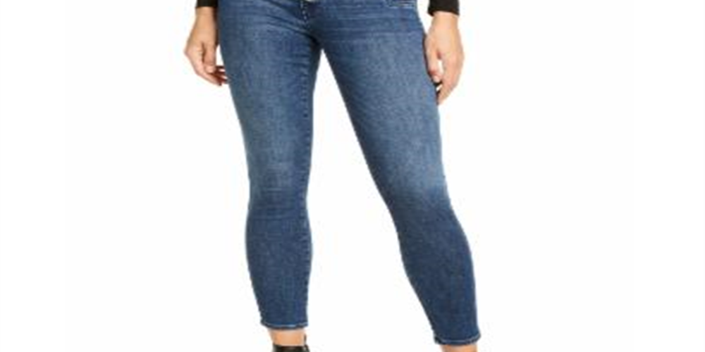 Calça jeans skinny feminina Vigoss Jeans Marley com botões expostos, azul, tamanho 31
