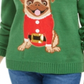 Karen Scott Suéter Pug Natalino Feminino Verde Tamanho Pequeno P
