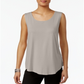 JM Collection Regata feminina com decote redondo, marrom, tamanho pequeno
