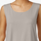 JM Collection Regata feminina com decote redondo, marrom, tamanho pequeno