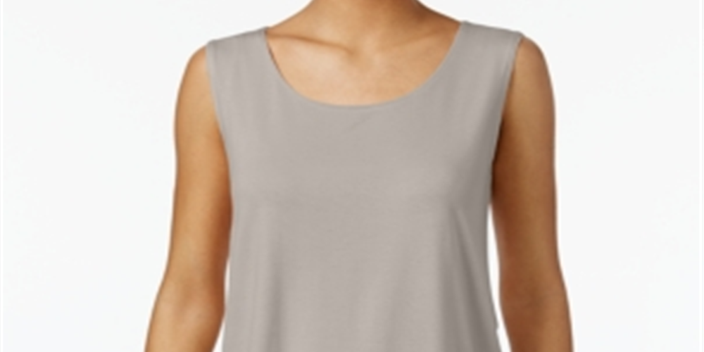 JM Collection Regata feminina com decote redondo, marrom, tamanho pequeno