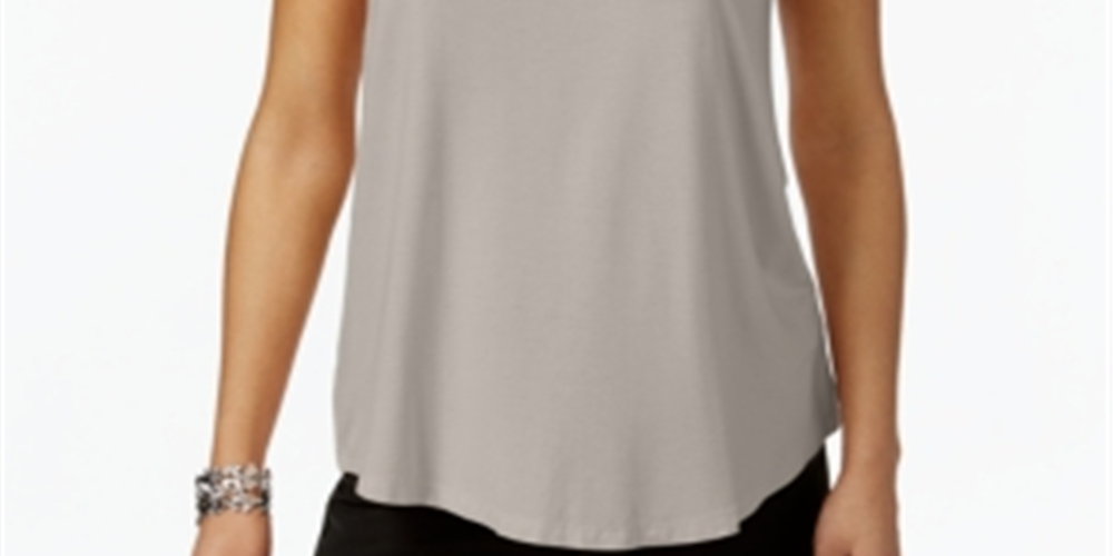 JM Collection Regata feminina com decote redondo, marrom, tamanho pequeno