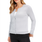 Cardigan feminino texturizado de lurex Charter Club, cinza, tamanho extrapequeno