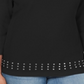 Karen Scott Top Feminino Decote Redondo com Tachas Preto Tamanho P