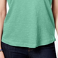 Camiseta feminina de manga curta e decote em V estilo &amp; co, verde, tamanho pequeno, extragrande