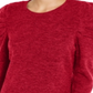 Suéter feminino com manga bufante INC International Concepts, vermelho, tamanho pequeno médio