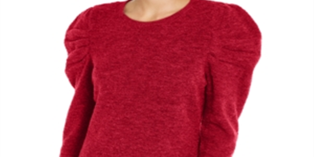 Suéter feminino com manga bufante INC International Concepts, vermelho, tamanho pequeno médio